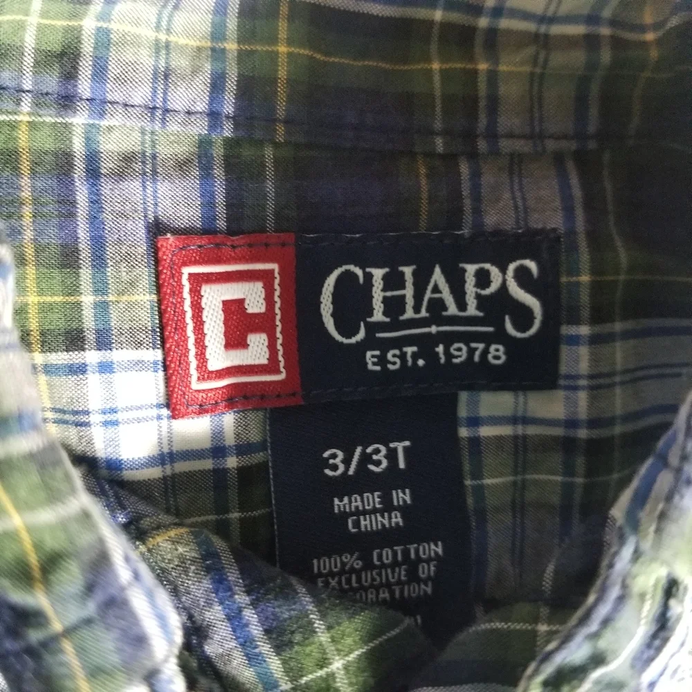 CHAPS TODDLER BOYS BUTTON DOWN SHIRT SIZE 3/3T